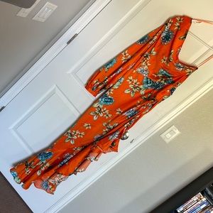 Floral One-Shoulder Asymmetric Dress